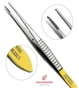 Pinzas Horton Adson Delicadas 1x2 Dientes, Instrumento Quirúrgico de Carburo de Tungsteno, Pinzas Médicas de Precisión de Acero Inoxidable - Product Image 1