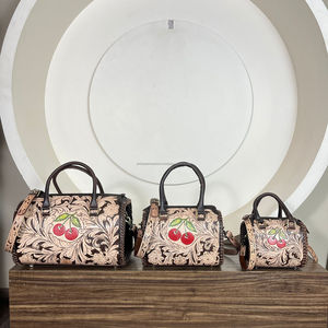 2026 New Arrival Premium <b>Tooled</b> <b>Leather</b> Duffel Bags Trending Travel Weekender With Zipper Closure Durable Overnight Luggage Bags - Product Image 5