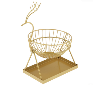 Christmas Decorative Top Quality Metal <b>Wire</b> <b>Storage</b> <b>Baskets</b> with Gold Finished Reindeer Shape Living Room <b>Storage</b> <b>Baskets</b> - Product Image 1