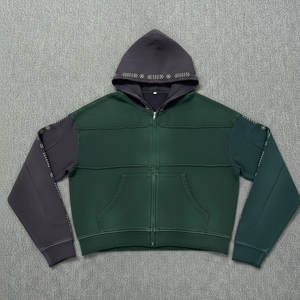 Sudadera con Capucha de Alta Gama para Hombre con Pedrería, Estilo Vintage Desgastado con Lavado Ácido y Aspecto Urbano - Product Image 4