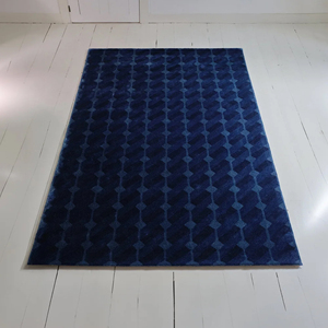 Alfombra de Lujo Beige Geométrica Hecha a Mano |   Alfombra Moderna de Lana con Patrón de Prisma Tonal para Proyectos de Diseño de Interiores Sofisticados - Product Image 3