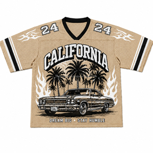 <b>Mens</b> Streetwear Boxy Fit Cropped Mesh Jersey Crew Neck Custom Soccer Number Print Quick Dry Mesh Tee - Product Image 2