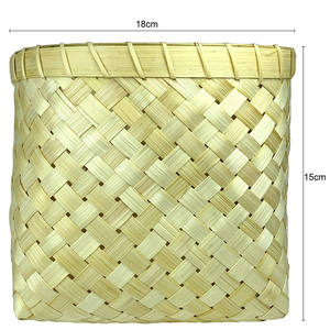 Cesta de Bambú Premium con Fondo Cuadrado, Caja de Almacenamiento, Organizador de Cocina, Contenedor de Alimentos Tejido, Accesorios para el Hogar, Cesto Pequeño para Escritorio - Product Image 4