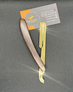 Wholesale Professional Manual Stainless Steel Barber Straight Razor Pakka Wooden Handle <b>Swing</b> Lock Shave Face Body-Sustainable - Product Image 5