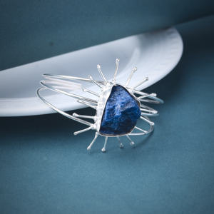 Handmade Modern <b>Silver</b> Plated Brass Open <b>Cuff</b> <b>Bracelet</b> Stylish Fashion Jewelry for Women - Product Image 1