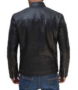 Veste en cuir noire élégante, vêtements d'extérieur tendance pour hommes, pour un style décontracté et streetwear - Product Image 6