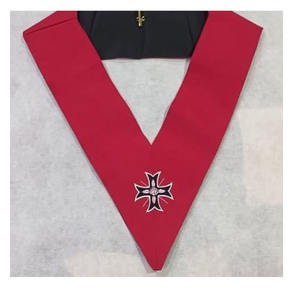 Masonic collar AASR 18th degree Knight Rose Croix BRAID WITH <b>BLACK</b> RIBBON WITH BACK LATEST DESIGNS Premium Quality 2026 - Product Image 1