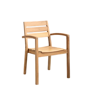 Sillón de Comedor para Balcón de Madera de Teca Sólida, Moderno, Minimalista y de Lujo, Resistente al Agua y Ecológico para Uso en Restaurantes - Product Image 1