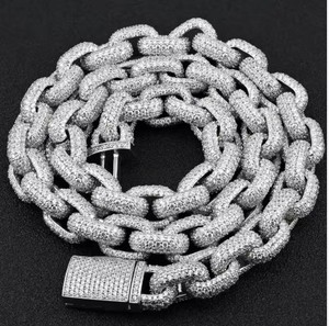 High Quality Moissanite Cuban Chain <b>Necklace</b> for Parties or Weddings & Night Clubs Available for Bulk Quantity - Product Image 3