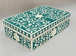 Handmade Eco-Friendly Modern <b>Square</b> Mother Pearl Inlay Resin Polished Jewelry Gift Box Intricate Design Stylish Tabletop Home - Product Image 6