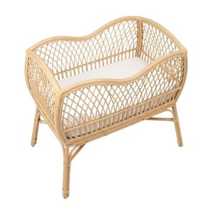Wholesale Wavy Rattan Baby Crib Nursery Room High Quality Factory Price Cheap Hot Sale Elegant Newborn <b>Bed</b> - Product Image 1