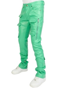 กางเกงสเวตเตอร์ลายทางทรงตรงของผู้ชายกางเกงหนังฮิปฮอปแนวพังค์แบบดั้งเดิมออกแบบได้ตามต้องการ - Product Image 6