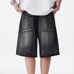 Wholesale Acid Wash Denim Jorts Vintage Streetwear Loose Fit Cotton Jean <b>Shorts</b> OEM Supplier - Product Image 3