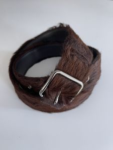 Ceinture vintage en cuir de vache marron avec boucle à ardillon en acier, largeur 3,5 cm, longueur 125 cm - Product Image 4