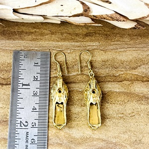 High Demand Boho <b>Slipper</b> Drop Earrings Ethnic Brass Jewelry Womens 18K Gold Plated Shoe Tribal Dangle Earrings Wholesale OEM ODM - Product Image 6