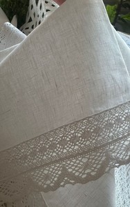 Serviette de cocktail en dentelle, tissu 100% lin, fil de coton en dentelle, taille 20x20 pouces, ou 15x15 cm - Product Image 5