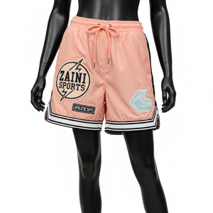 Women Windbreaker Shorts High Quality Polyester Windbreaker Fabric Contrast Panels Custom Logo women's shorts - Product Image 6