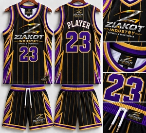 Uniforme de Baloncesto Sublimado Personalizado de Cuello Redondo Negro-Rojo de ZIAKOT INDUSTRY, Venta Directa al Por Mayor - Product Image 5