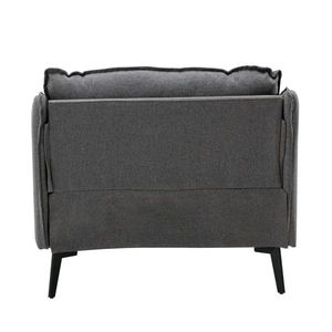 Poltrona Moderna Eco-Friendly con Schienale Alto, Divano Singolo in Tessuto Grigio per Soggiorno e Hotel - Product Image 3
