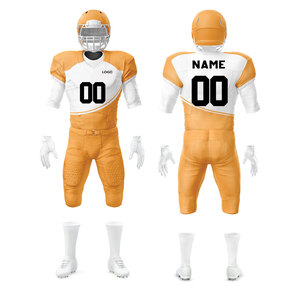 Nouveau design – Maillots de football américain personnalisés pour adultes, respirants, grande taille, à manches courtes, brodés, 100 % coton, pour l'été - Product Image 1