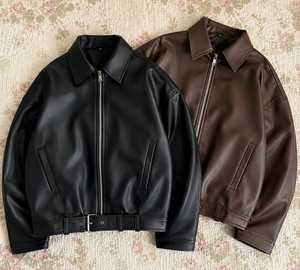 Chaqueta de Mezclilla y Cuero Unisex de Alta Calidad Personalizable, 100% Algodón, Estilo Casual para Invierno con Logotipo Bordado - Product Image 5