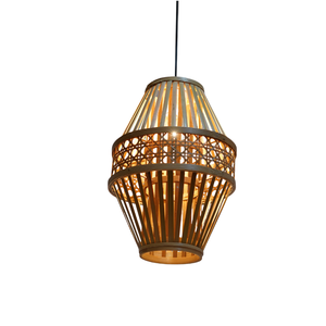 Lanterne suspendue artisanale en bambou et diamant, abat-jour de plafond en rotin tressé, vente en gros - Product Image 3