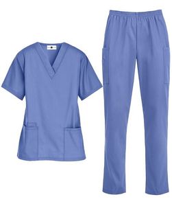 Set Divisa Medico Unisex Imagu <span class=keywords><strong>Rosa</strong></span> con Top a V con Tasche e Pantaloni Abbinati, Uniforme Ospedaliera in Tessuto Rayon - Product Image 6