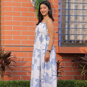 Vestido Boho de Algodón Indio Hecho a Mano para Mujer, Estampado Floral Moderno, Largo hasta la Rodilla, Ropa de Verano, Vestido Personalizado para Boda y Noche - Product Image 1