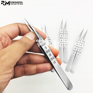 Pince à cils RMI à pointe droite, nouveau design, logo cœur, en acier inoxydable, pince à cils professionnelle - Product Image 5