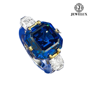 Bague de fiançailles classique en saphir taille octogonale pour femme Jewelux, sertie de griffes en or 18 carats, provenant d'un fournisseur indien - Product Image 3