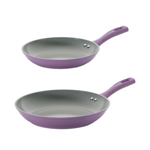 Purple Ceramic Non-Stick Frying <b>Pan</b> Round Aluminum Body Plastic Handle Hand Wash Only For Gas <b>And</b> Induction Cooker - Product Image 1