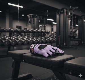 Rexfit Silk <b>Half</b> Finger Gym Gloves Purple Mesh Breathable Non <b>Slip</b> Adjustable Wrist Strap for Weight Lifting Unisex - Product Image 2