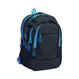 Black <b>Nylon</b> <b>Backpack</b> White Stripe Sporty Style Four Seasons Use Large Capacity School Business Travel Bag Waterproof Anti-Theft - Product Image 4