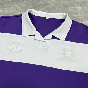 เสื้อยืดโอเวอร์ไซส์ลายทางสไตล์สตรีทแวร์คุณภาพสูงสำหรับผู้ชาย แบรนด์ STYLE CASTER SPORTS ปักลายตามสั่ง เสื้อโปโลแขนยาวผ้าเทอร์มอล - Product Image 4