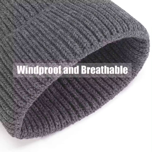 Fashion Wholesale Custom Embroidery Logo Solid Color Acrylic Fiber Warm <b>Winter</b> Beanie with Custom logo Knit Hat Warm <b>Caps</b> - Product Image 6