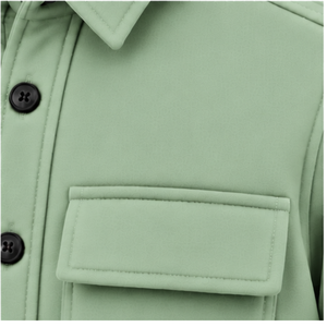 Chaqueta con Capucha Color Verde Salvia para Hombre, con Botones al Frente, Manga Larga, Estilo Utilitario, con Bolsillos en el Pecho, Ropa Casual para Exteriores y Calle - Product Image 5