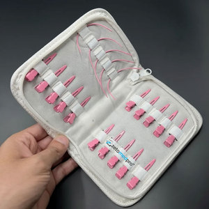 Pinces à cheveux professionnelles en acier inoxydable réutilisables roses avec barrette à griffes pour extensions capillaires, idéales pour les salons de coiffure - Product Image 5