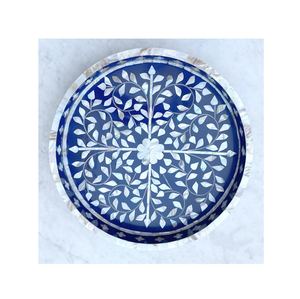 Plateau de service moderne antique fait main en Inde, plateau décoratif élégant en nacre - Product Image 5