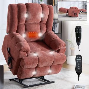 Dual Motor Heat Massage <b>Recliner</b> Infinite Position up to 350 LBS Electric Power Lift with Remote Medium Firm for Heavy Users - Product Image 3
