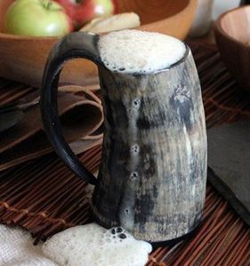 Traditional Viking Horn Mug Handmade Buffalo Horn Eco-Friendly <b>Beer</b> Cup Natural Polished Drinking Vessel Bohemian Style - Product Image 4