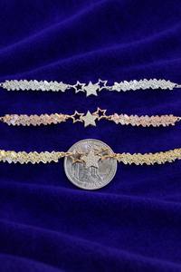 Pulsera de tenis de tres estrellas de moissanita auténtica de plata de ley 925 chapada en oro rosa amarillo, regalo de joyería para uso diario - Product Image 4