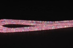 Cuentas Redondas Facetadas de Ópalo Etíope Rosa de Calidad AAA para la Fabricación de Joyas, Cuentas de Ópalo de Fuego - Product Image 2