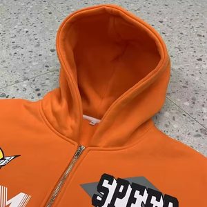 Mens Premium Heavyweight Regular <b>Zip</b>-<b>Up</b> Hoodie 100% Cotton Fleece Winter Digital Printing OEM Wholesale - Product Image 3