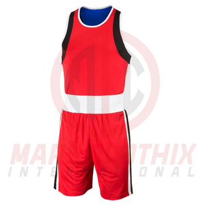 Prix de gros – Nouvelle conception d'uniforme de kick-boxing personnalisé – Tenue d'arts martiaux avec gilet et short d'entraînement unis - Product Image 2