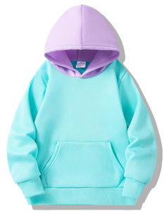Customizable Printed Color Block Winter Lined Breathable Eco-Friendly Children's Boys Hoodie Pullover Sweatshirt Long Sleeve - Product Image 5