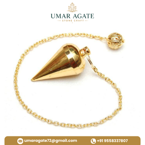 Péndulos de Metal Dorado con Piedras Semipreciosas de Primera Calidad, Péndulos de Metal Dorado en Venta al por Mayor - Product Image 6