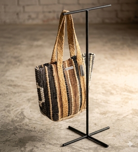 Handmade Recycled Cotton Chindi Braided Jute <b>Bags</b> <b>Reusable</b> Tote <b>Bags</b> for Beach and <b>Shopping</b> with two handles best for beach <b>bags</b> - Product Image 6