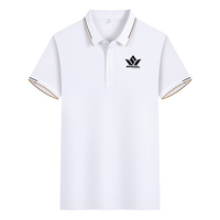 Kaos Polo Rajut Hitam Pria Lengan Pendek Warna Solid Berkerah Regular Fit Bernapas Kasual Golf Olahraga Pakaian Musim Panas