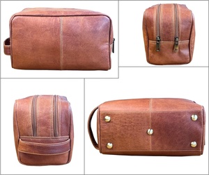 Neceser de cuero para hombre, neceser de viaje para afeitarse, kit de baño, ducha, organizador de artículos de tocador, neceser de cuero para mujer - Product Image 5