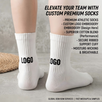 Chaussettes de sport mi-mollet en coton respirant pour hommes, avec logo personnalisé, épaisses et rembourrées, pour la course, le basketball et le tennis – Vente en gros